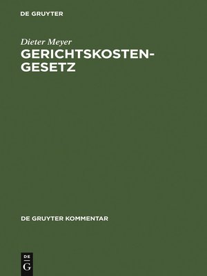 cover image of Gerichtskostengesetz